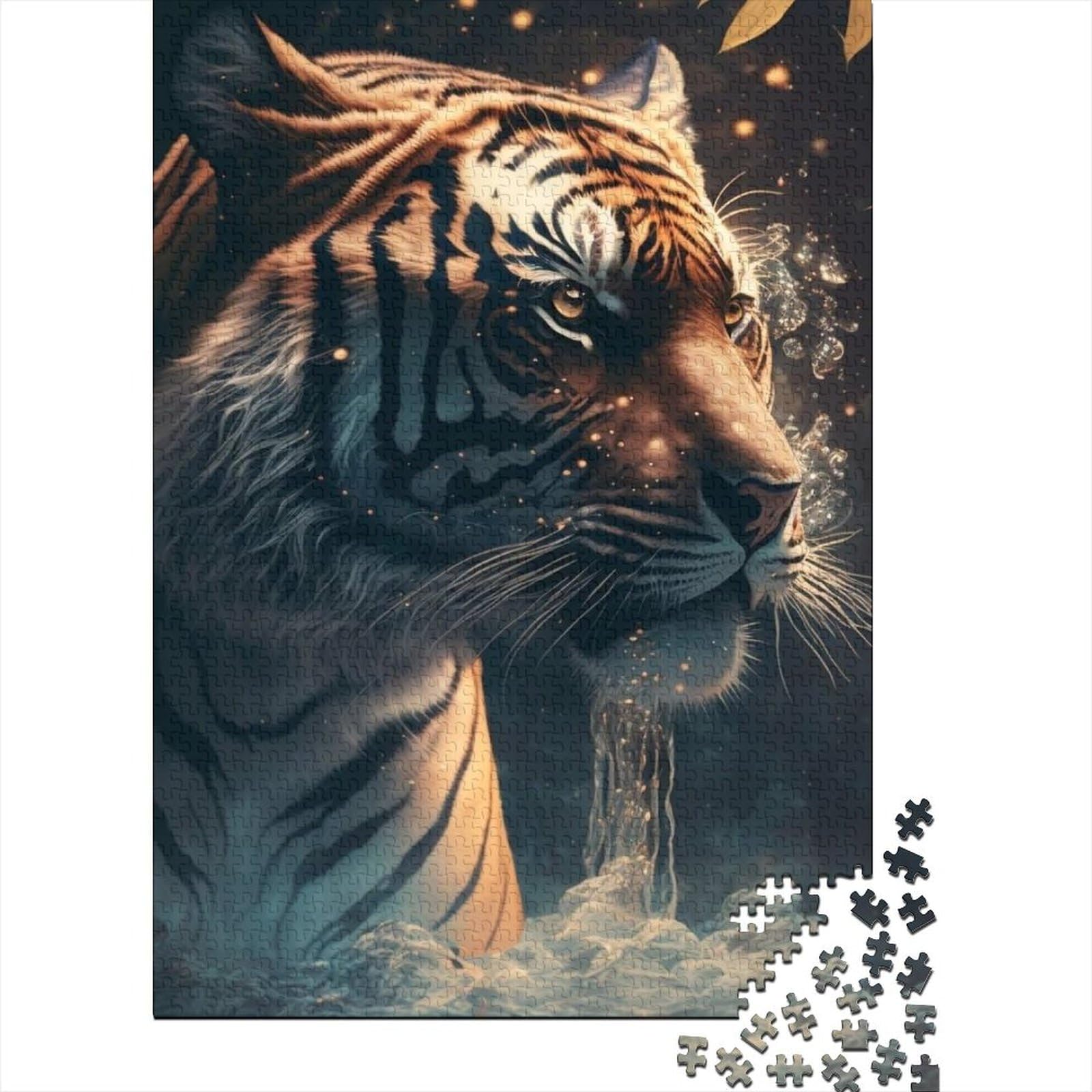 1000 Teile Puzzle für Erwachsene Puzzles Tiger Holzpuzzles Puzzles für Erwachsene Teenager Pädagogisches Stressabbau-Spielzeugpuzzle (Größe: 75 x 50 cm)