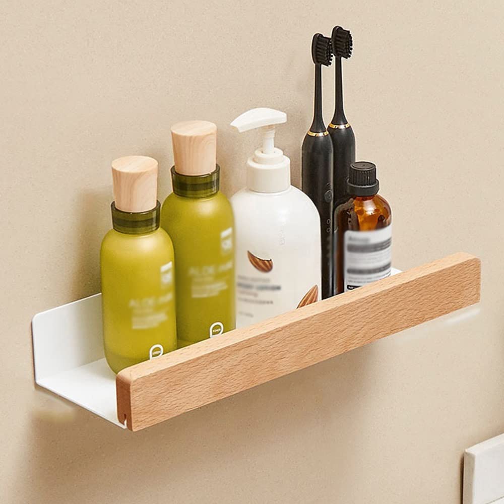 Duschregal aus Holz, dreieckiges Regal, Badezimmer-Eckregale, Küchenwandregal, Aufbewahrungsregal für Dusche und Badewanne, Badezimmerzubehör, Badezimmer-Organizer (Farbe: 50 cm Regal) (30 cm Regal)