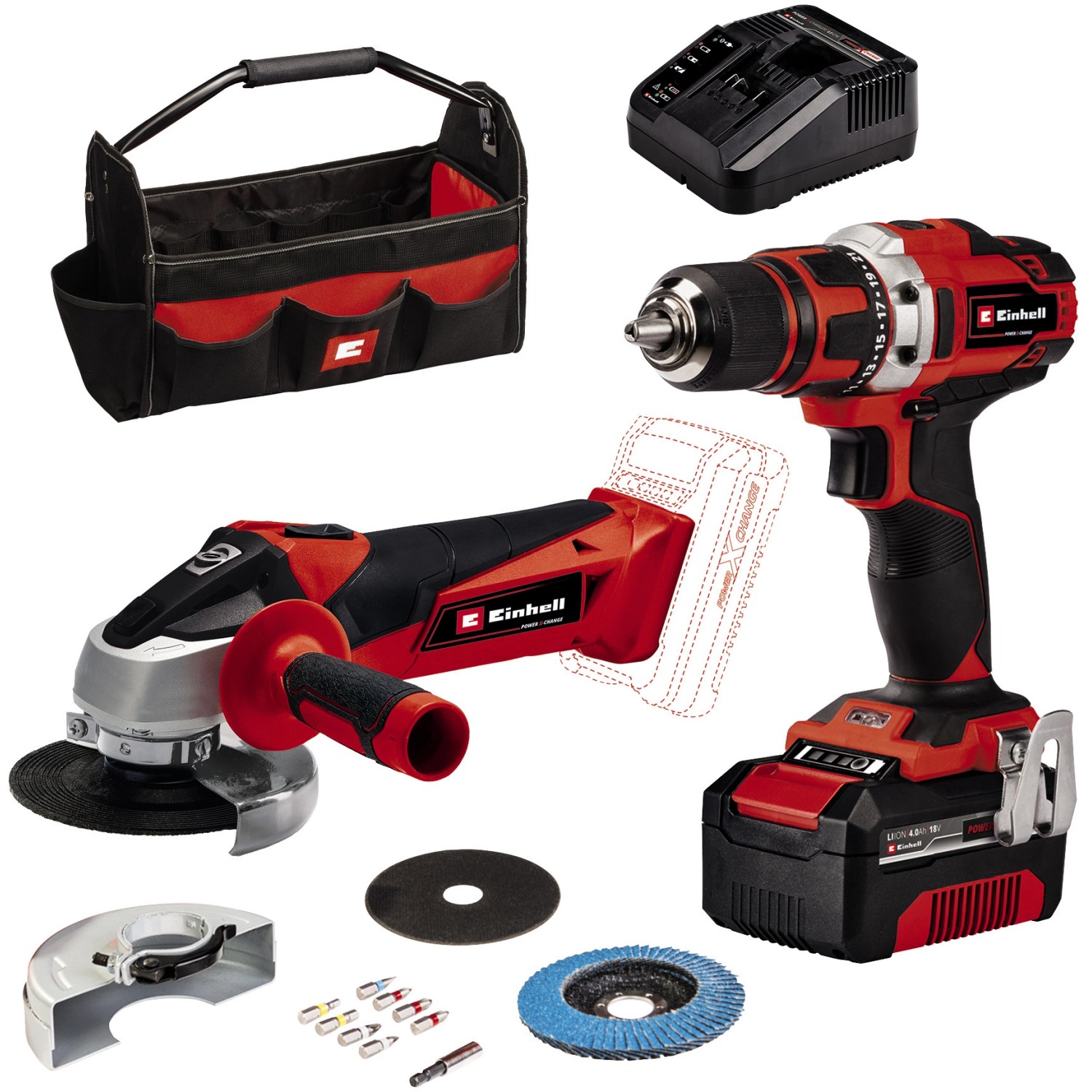 Einhell Power X-Change Werkzeug-Set TE-TK 18/2 Li & Zubehör