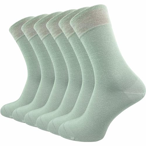 GAWILO Premium-Socken für Herren (6 Paar) | Ohne drückende Naht |extra weich | gekämmte Baumwolle | Business & Freizeit (43-46, salbei)