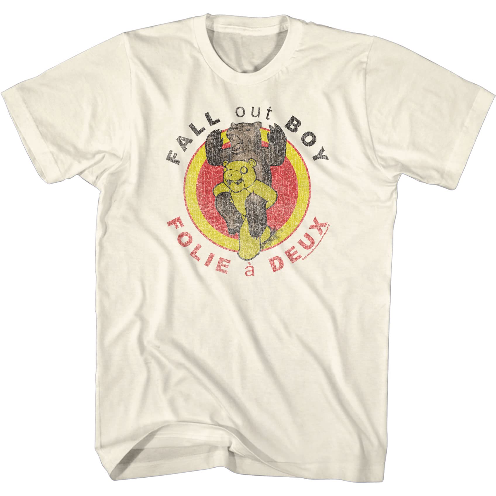 Fall Out Boy Rock Band Folie A Deux Cover Erwachsene Kurzarm T-Shirt Grafik Tees, Natürlich, XL