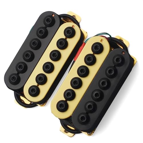 Gelb-schwarze verstellbare Metall-Humbucker-Tonabnehmer für E-Gitarre, Kunststoff-Spulen-Gitarrenteile Single-Coil-Tonabnehmer (Color : One set)