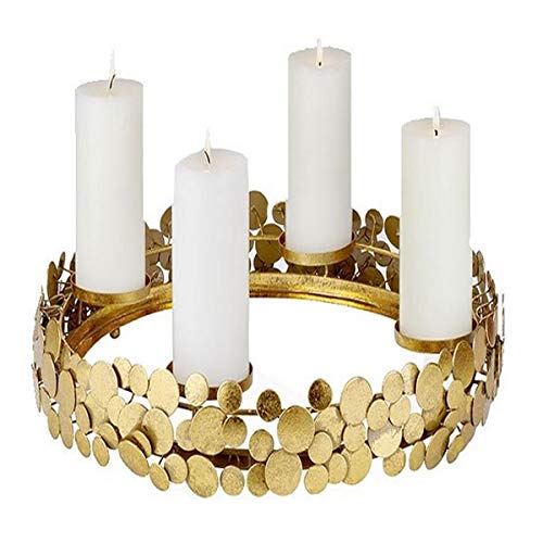 Lambert - Jimin - Adventskranz, Adventsleuchter - Metall - Gold - Maße (ØxH): 33 x 11 cm