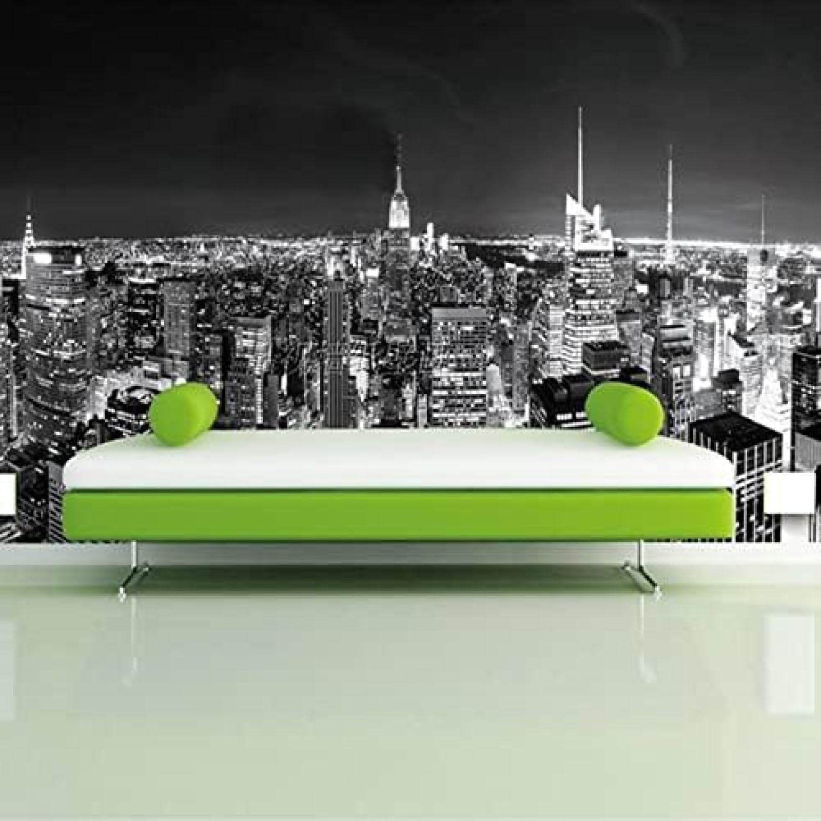 XLMING Nacht Szene Stadt Schwarz Und Weiß Architektur 3D Tapete Wohnzimmer Sofa Schlafzimmer Esszimmer Home Dekoration Wand-250cm×170cm