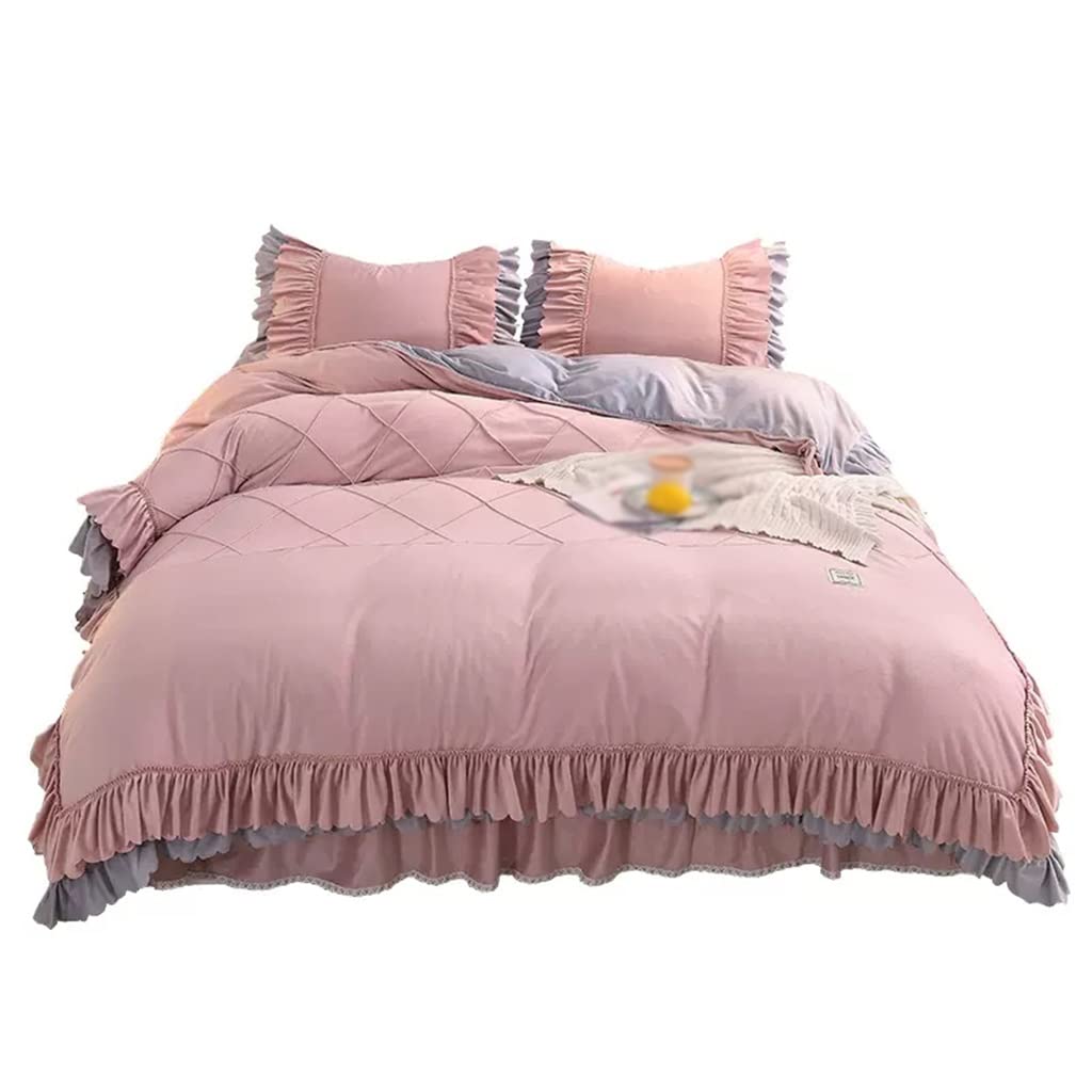 YIHANSS Crystal Velvet Bett Vierteiliges Set mit Samtbettlakenrock aus Samt für den Winter (Farbe: D, Größe: 200 * 230 cm)