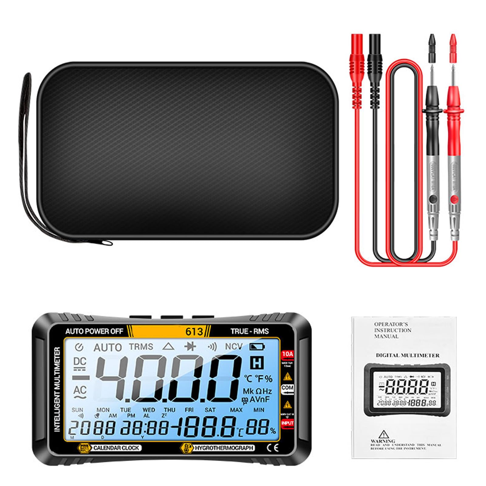 Ohmmeter Voltmeter Stromprüfer mit Hintergrundbeleuchtung 4000 Counts Multimeter Batteriebetrieben