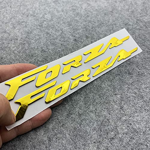 STATUZ 3D-Motorradzubehör Für Honda Forza 150 250 300 350 750 Logo-Abzeichen-Chrom-Weichplastik-Aufkleber-Abziehbilder Forza Schmücken (Color : Gold)