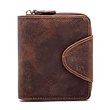 HJKOGH Retro Herren Geldbörse mit großem Fassungsvermögen, kurz, multifunktionale Geldbörse mit Reißverschluss, handgefertigte Business-Geldbörse (Color : B, Size : 11 * 10 * 2cm)