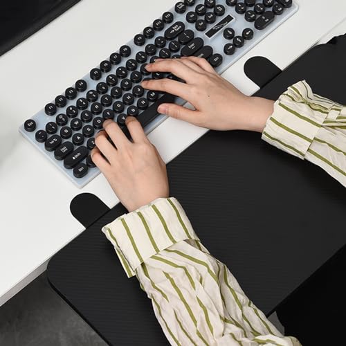 V3VOGUE Ergonomische Schreibtisch Verlängerung 90° Klappbare Tastaturablage, Zur Desktop-Verbreiterung Und Unterstützung Von Doppelarmen, Computer Armlehne, Tastaturschublade Klemmbar Ohne Bohren