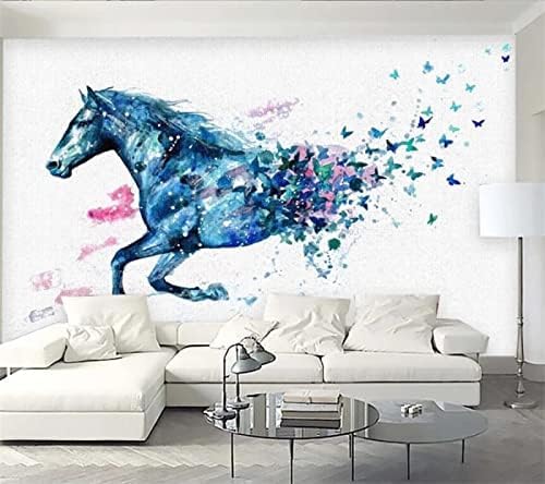 XLMING Mode Fantasie Laufender Schmetterling Aquarell Küche Esszimmer Arbeitszimmer Wohnzimmer TV Hintergrund Wand 3D Tapete-350cm×256cm