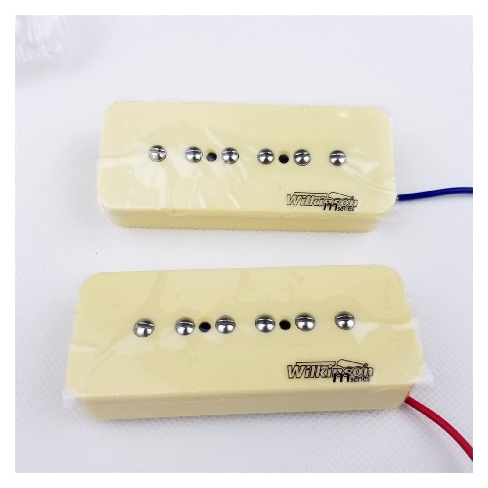 ZENGXUE 1 Set 2 Stück Creme P90 Seifenstange Einzelne Spule Hals Und Brücke E-Gitarre Humbucker Pickups Humbucker Tonabnehmer Set