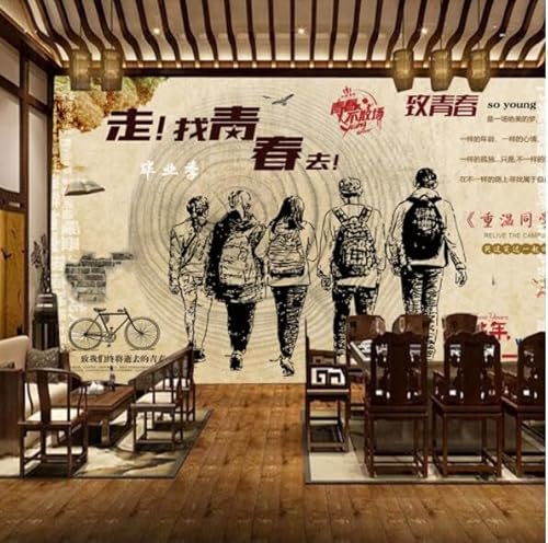 tyujlkjddlf Tapete Wandbild 3D Benutzerdefinierte Malatang Hot Pot Catering Personalisierte Restaurant Tapete Dekoration Wandbild Hintergrund Snackbar Thema Tapete-300Cmx210Cm