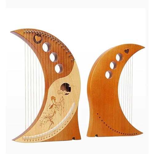 Mini-Musikinstrument-Ornamente Harfe, 19 Saiten, Kunsthandwerk, klassisches Miniaturmodell, niedlicher Mini-Kreativer, einzigartiger Schmuck, tragbares Zubehör, Musikinstrument mit Ersatzsaiten