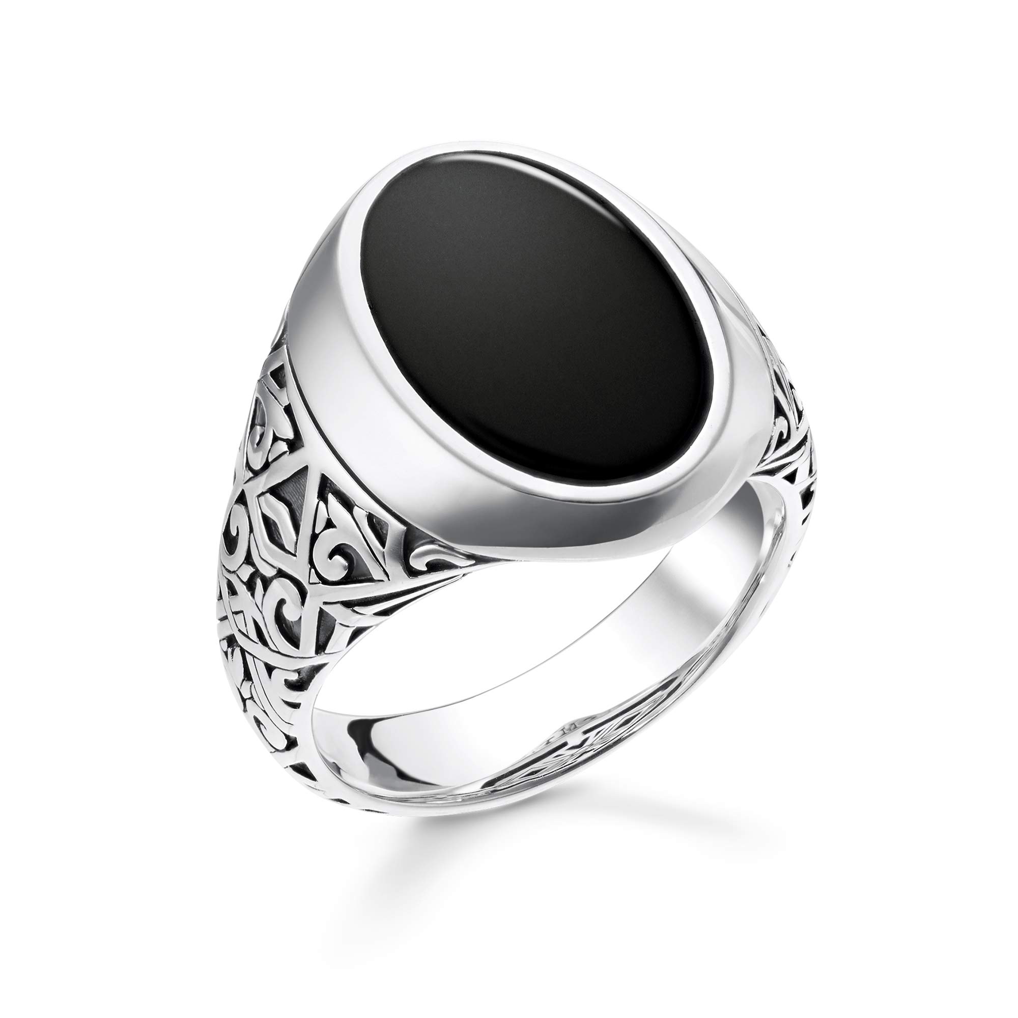 Thomas Sabo Ring Schwarz, Größe 68, Sterlingsilber und Onyx, TR2242-698-11