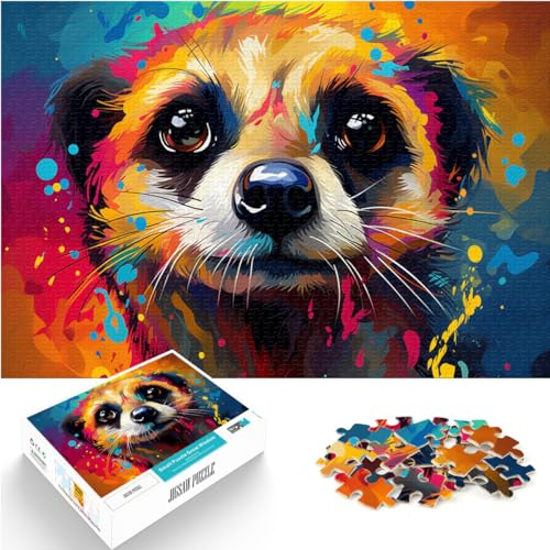 Puzzlespiel, farbenfrohes, süßes Erdmännchen, 1000 Teile, Holzpuzzle, Spaß für Aktivitäten zu Hause, Geburtstagsgeschenk, Reisegeschenk, 1000 Teile (50 x 75 cm)