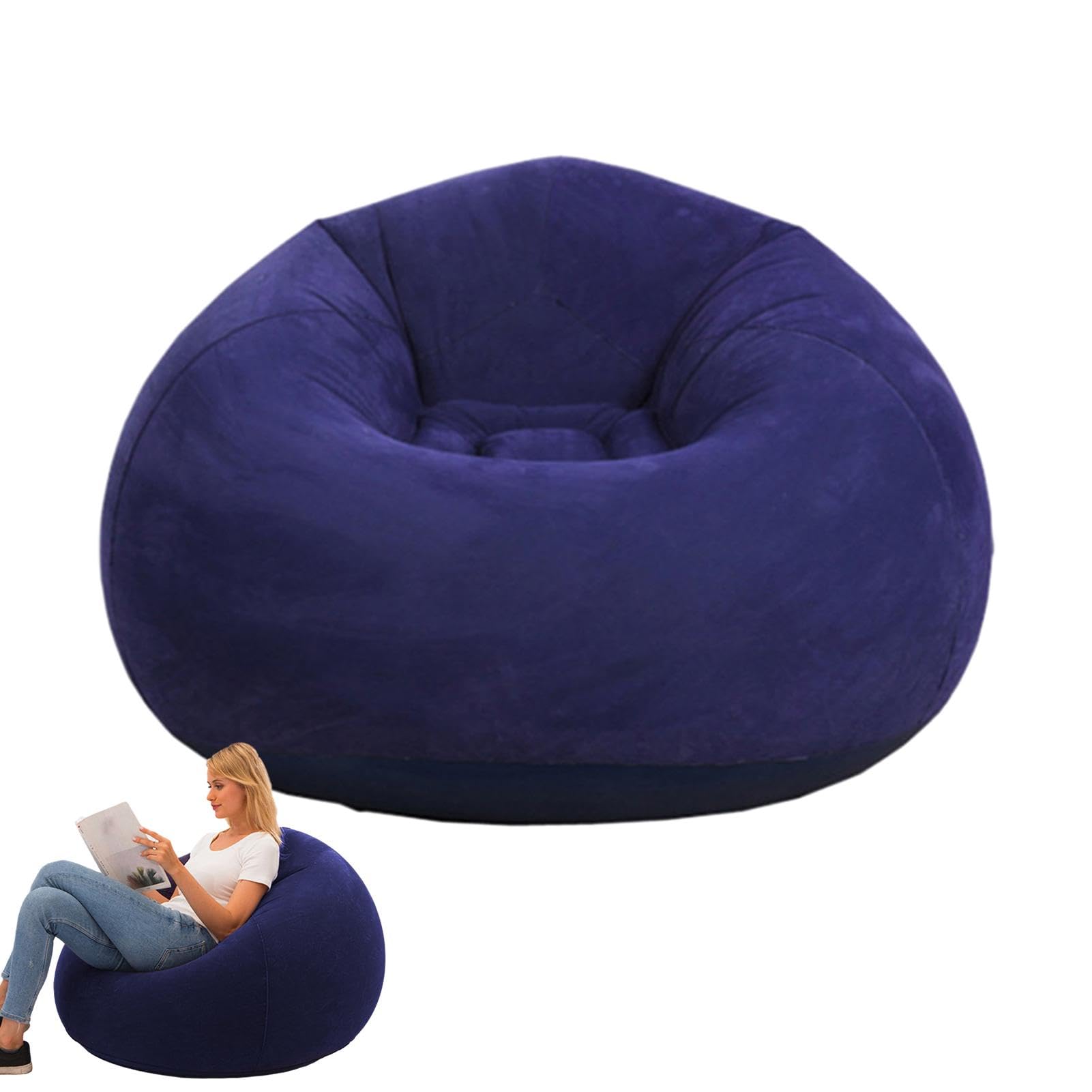 Xasbseulk Air Bean Bag Chair | Aufblasbare Couch Stuhl Sofa | Sitzsack Stuhl für Erwachsene | Weich beflockt Stoff Sitzsack Couch | Aufblasbare Möbel für Schlafzimmer Filmabend