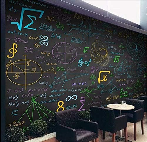 XLMING Mode Mathe Kreidetafel Farbe Kreide Küche Esszimmer Arbeitszimmer Wohnzimmer TV Hintergrund Wand 3D Tapete-400cm×280cm