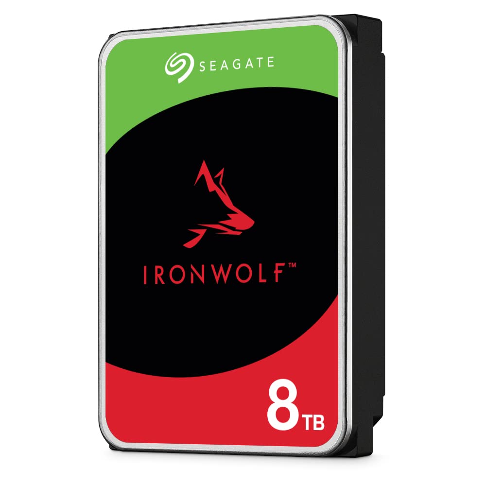 Seagate IronWolf, NAS interne Festplatte 8TB, 3.5 Zoll, 7200 u/min, 256 MB Cache, SATA 6GB/s, silber, bulk, inkl. 3 Jahre Rescue Service, Modellnr.: ST8000VN0022