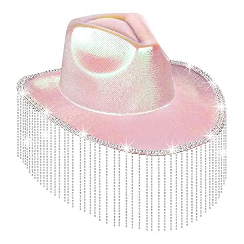 Weltraum-Cowboyhut für Mädchen, Strass, Fransenquaste, Cowgirl-Hut, niedlicher Geburtstagsparty-Hut, Kostümzubehör, Weltraum-Cowboyhut mit Strasssteinen, Cowgirl-Hut, Strass, Fransen für Damen,