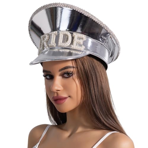 MEELYHOME Silberhut, Erwachsenenhut, Karneval, Party, Kostüm, Braut, Hochzeit, Kapitän, Teenager, Hochzeitsbedarf, Hut für Damen, Hut für Damen, bunter Kapitän