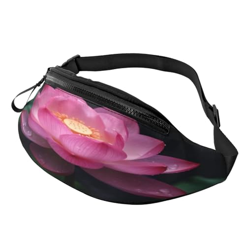 Bauchtasche mit Weihnachtsmann-Motiv, leichte Hüfttasche für Reisen und den täglichen Gebrauch, Lotusblüte, Einheitsgröße