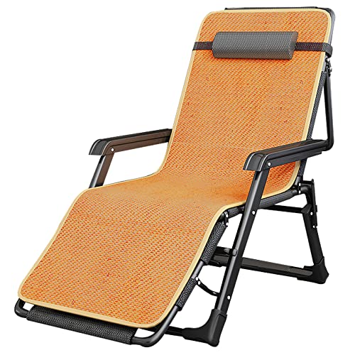 YTGDBDG Sonnenliege Zero Gravity Chair Patio Lounge Chair, Verstellbarer Zero-Gravity-Lounge Chair, Faltbare und leicht zu tragende Sonnenliege mit abnehmbarem coolem Rattan-Pad