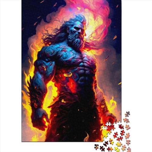 500 große Teile Puzzle für Erwachsene Gott des Feuers Holzpuzzle Puzzles für Erwachsene Teenager Dekomprimierendes geistiges Lernspielzeug (Size : 52x38cm)