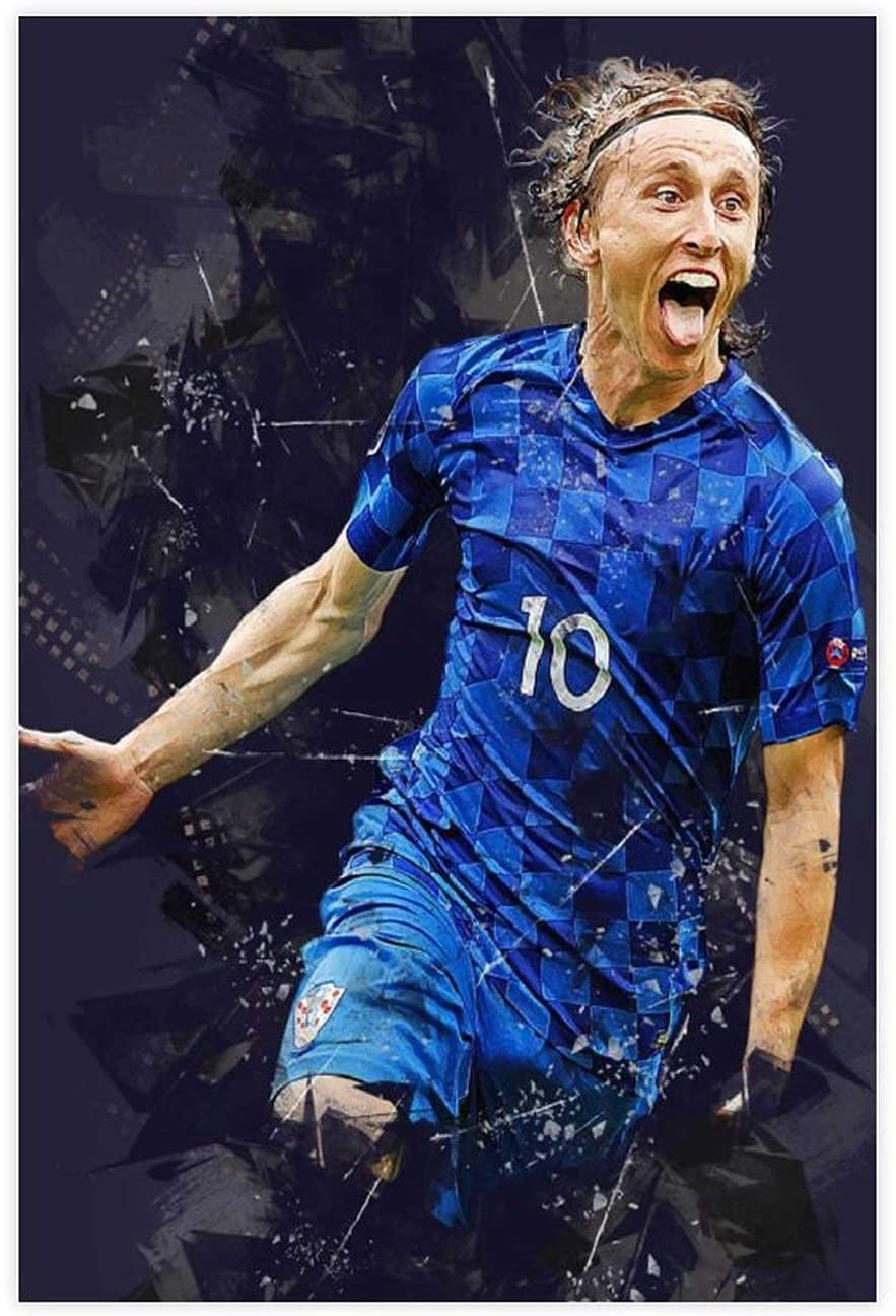 DIY 5d Diamant Malerei Kristall Strass Painting Luka Modric Fußball Fußball 3 Stickerei Bilder Kunst Handwerk FüR Erwachsene Und Kinder 15.7"x19.7"(40x50cm) Kein Rahmen