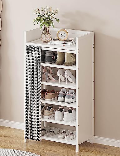 Freistehendes Schuhregal aus Massivholz, kostenlose Installation, Schuhregal, mehrschichtig, faltbar, kostengünstiger Schuhschrank für den Eingangsbereich, Flurschrank (50 cm B x 29 cm T x 99 cm H,