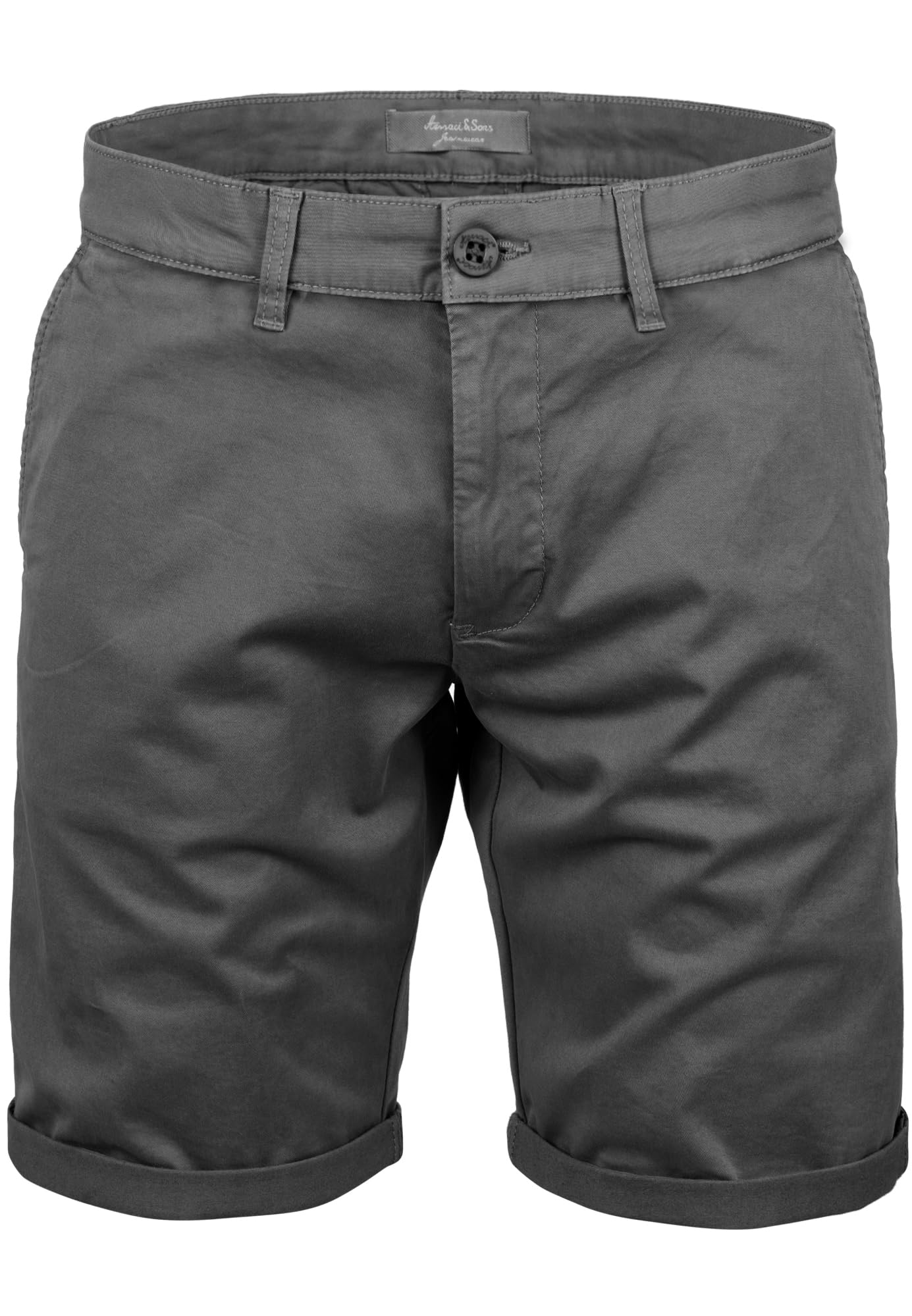 Amaci&Sons Herren Chinoshorts Männer Kurze Bermuda Hose Regular Fit 7030 Dunkelgrau W30