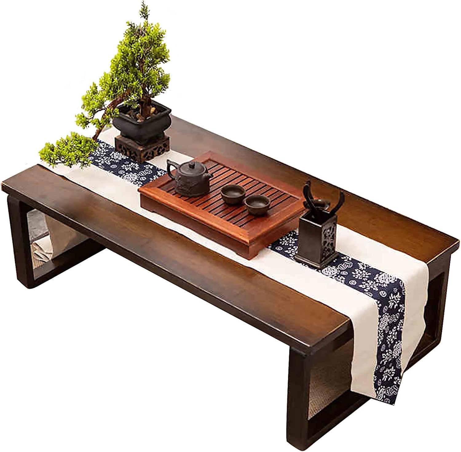 Couchtisch Tatami-Tisch, faltbar, Chabudai, rechteckig, einfacher Kleiner Tisch, Haushalts-Esstisch, Bambus, für Zuhause, Büro, Esszimmer, Holzfarbe, 70 x 50 x 31 cm