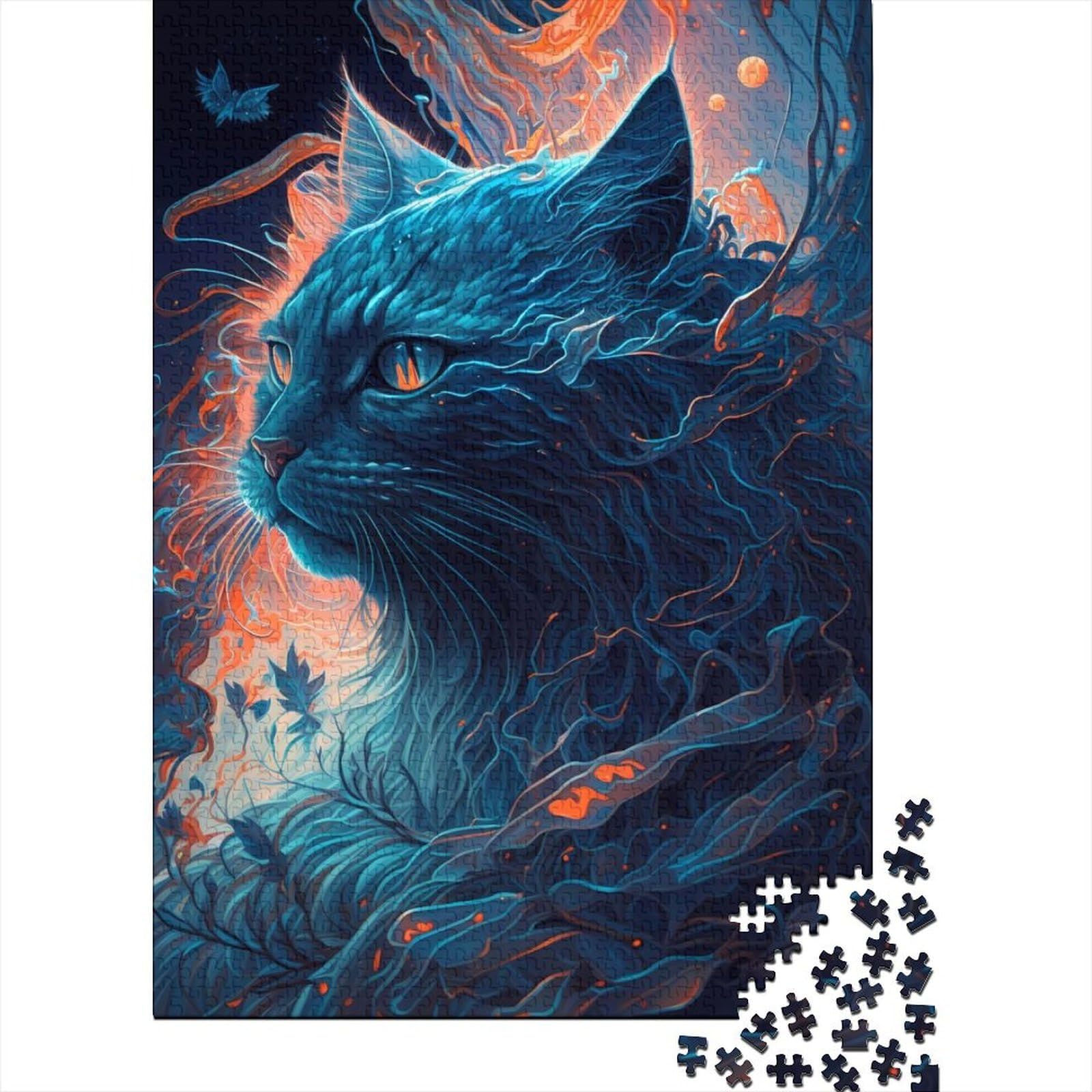 500 große Teile Puzzle für Erwachsene Fantasievolle Maine Coon Katze Puzzles Puzzles für Erwachsene Teenager Lernen Lernspielzeug Familienspiele 52x38cm