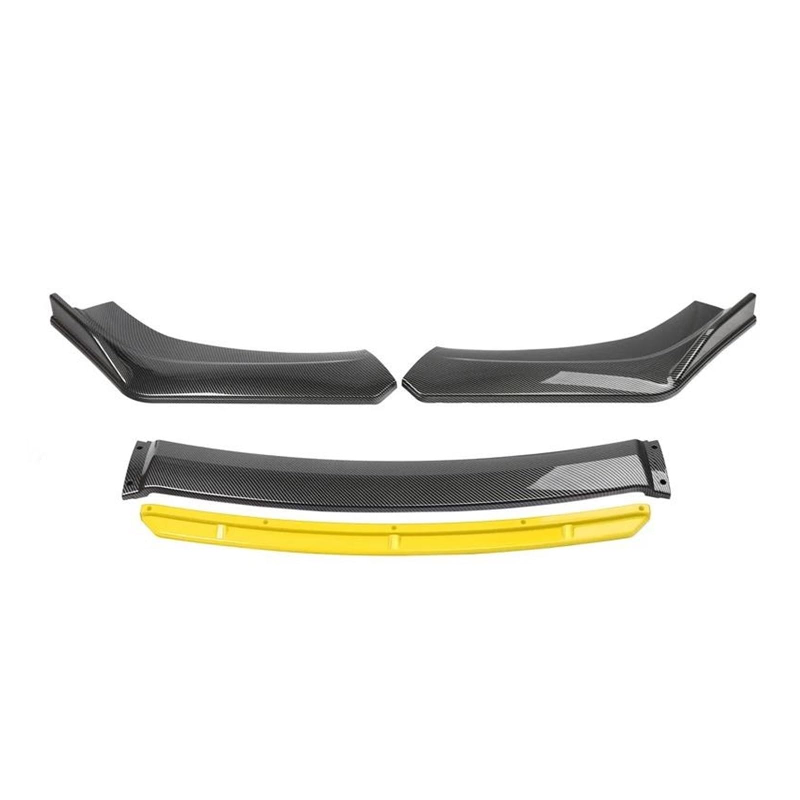 Splitter 4 STÜCKE Universal ABS Kunststoff Kohlefaser Autozubehör Auto Vorderen Stoßfänger Lip Body Kit Spoiler Splitter Diffusor Splitter Frontlippe(Carbon and Yellow)