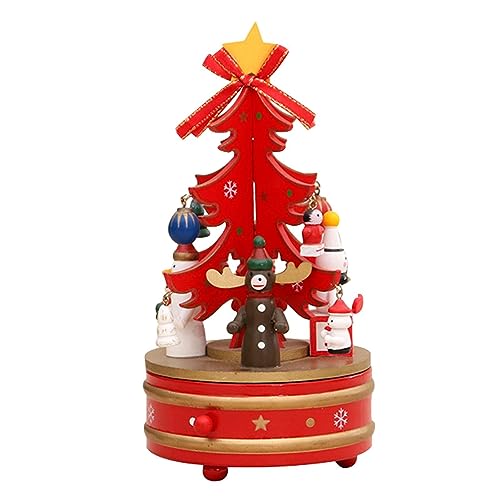 Weihnachts-Spieluhr - Hölzerne Spieluhr Weihnachtsbaumform,Weihnachtsbaum-Spieluhr-Spielzeug, niedliche Musikfigur zum Aufziehen, Geburtstags- und Weihnachtsgeschenke für Kinder Lambo