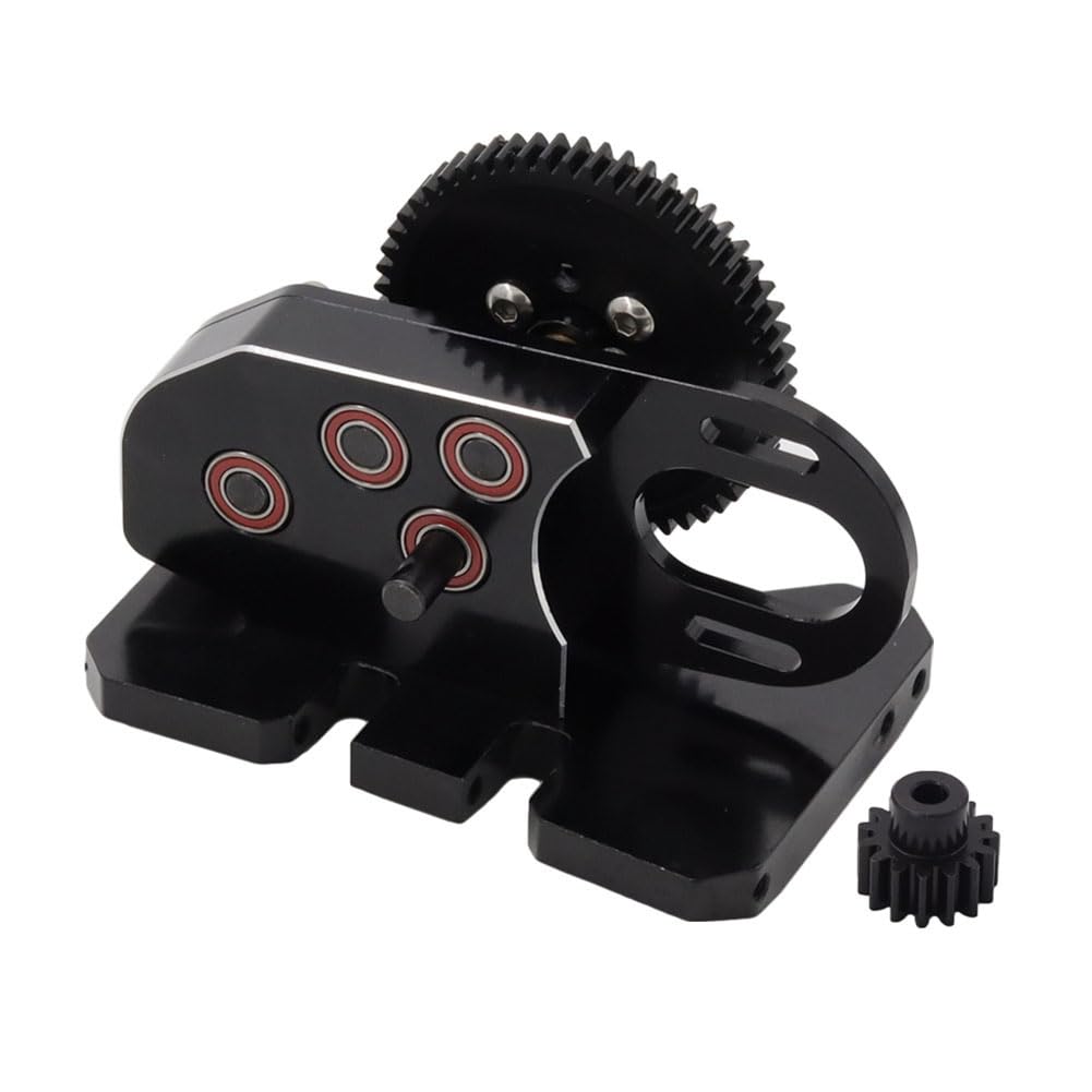 Kangtm 2Low CNC Gearbox Mittelgetriebe mit Overdrive für LCG 1/10 RC Crawler für Axial SCX10 III 90046 TRX4 Schwarz