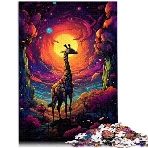 Puzzlespiel, bunte Giraffe, Puzzles für Erwachsene, 1000-teiliges Holzpuzzle, Spaß für zu Hause, Aktivitäten, Geburtstagsgeschenk, Reisegeschenke, 1000 Teile (50 x 75 cm)