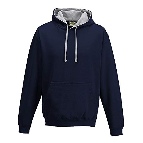 Just Hoods Varsity Kapuzenpullover XXXXL New French Navy/Heather Grey