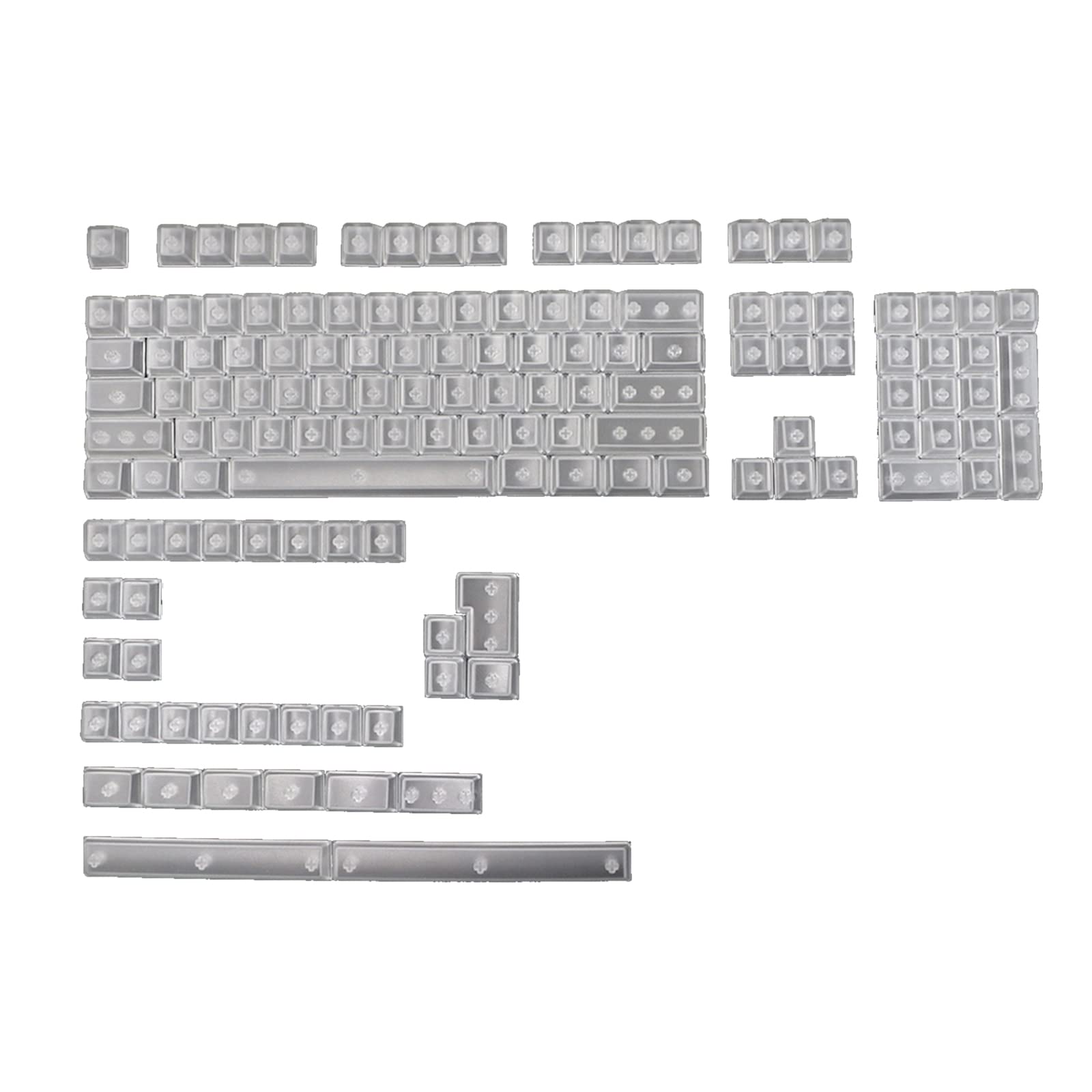 Crystal Keycaps ABS Backlit Keycaps With Layer MX Compatible For Mechanical Keyboards Full 136 Set