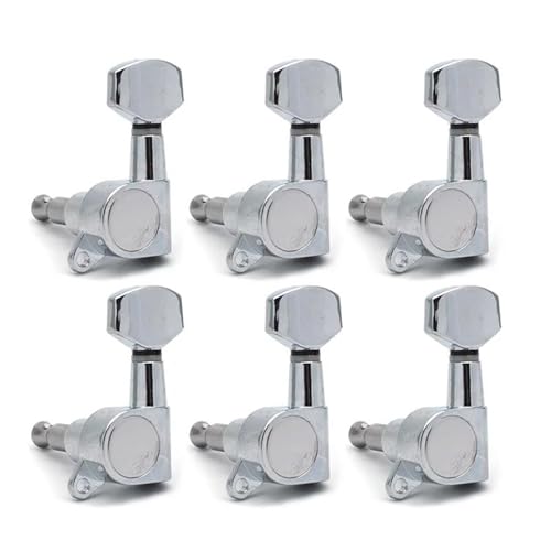 Strings Tuning Pegs Mechaniken Für Gitarre Stimmwirbel für rechte und linke Metall-E-Gitarre, Mechaniken, Stimmschlüssel, Chrom (Color : 6L)