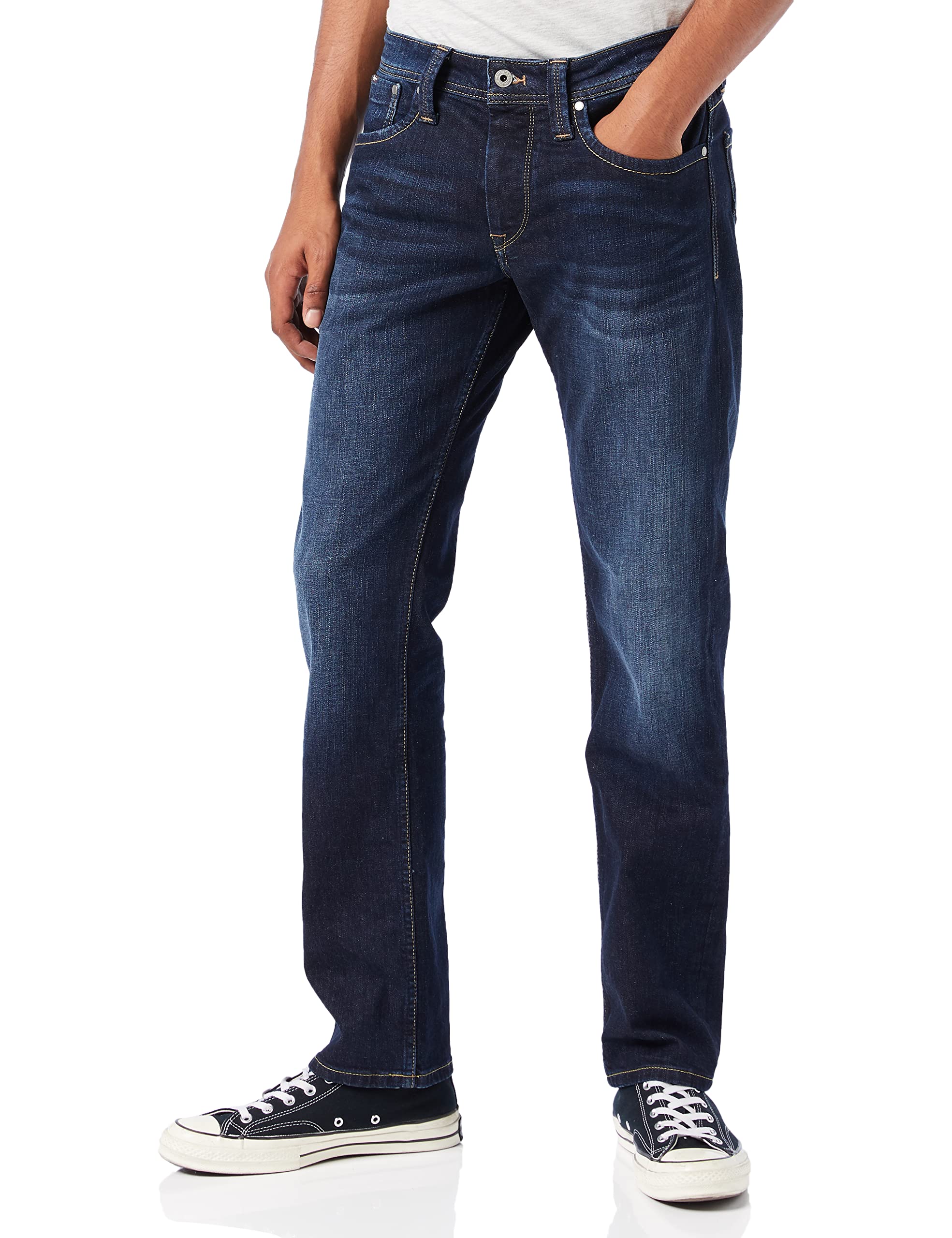 Pepe Jeans Herren Straight Jeans Cash Straight Jeans, Blau (Denim-z45), 34W / 32L