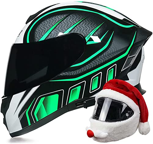 Motorradhelm Integralhelm Mit Doppelvisier Mopedhelm DOT/ECE-Zertifiziert Fullface Helm Rollerhelm Integral-Rennmotorradhelm Moped Street Bike Racing Sturzhelm Unisex (Color : R, Größe : L=59-60cm)