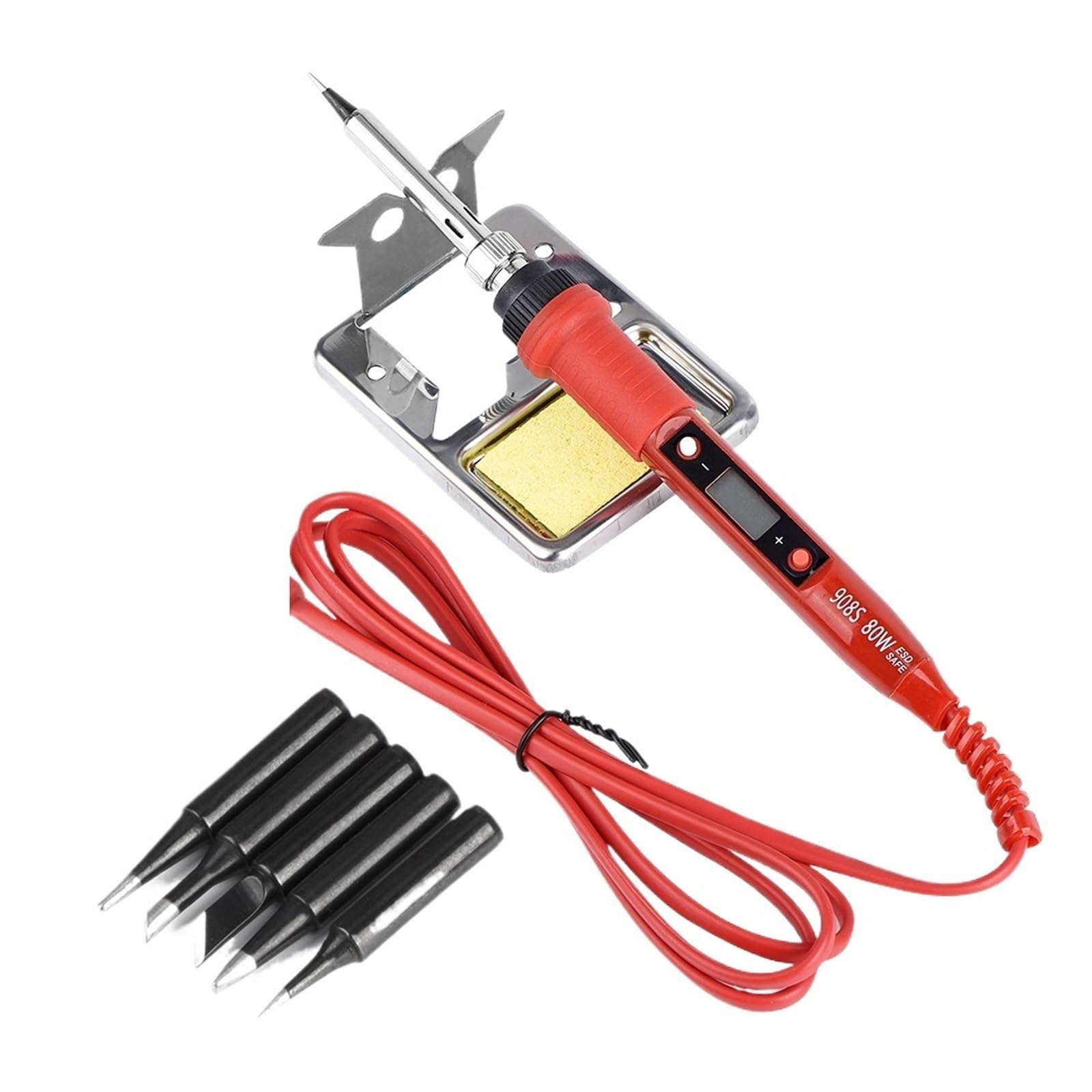 WLLKIY 80 W LCD-Elektrolötkolben Lötkolben Mit Einstellbarer Temperatur Mit Hochwertigen Lötspitzen Und Kits Sicher Und Stabil(KIT2)