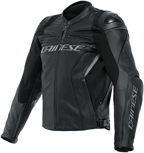 Dainese Racing 4 Motorrad Lederjacke Schwarz/Schwarz 58