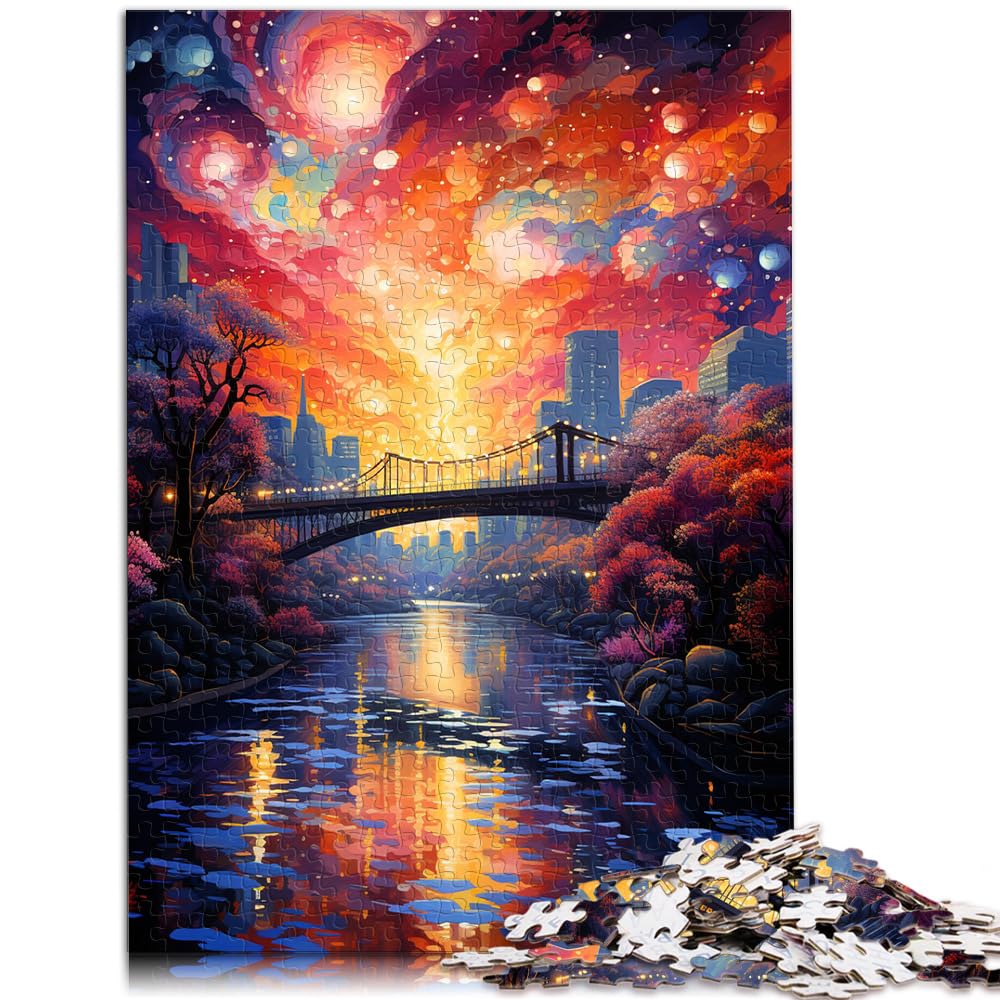 Puzzlespiele, farbenfrohe psychedelische Landschaft, 1000-teiliges Puzzle, schwierige Holzpuzzles, schwere Puzzles für Frauen und Männer, 1000 Teile (50 x 75 cm)