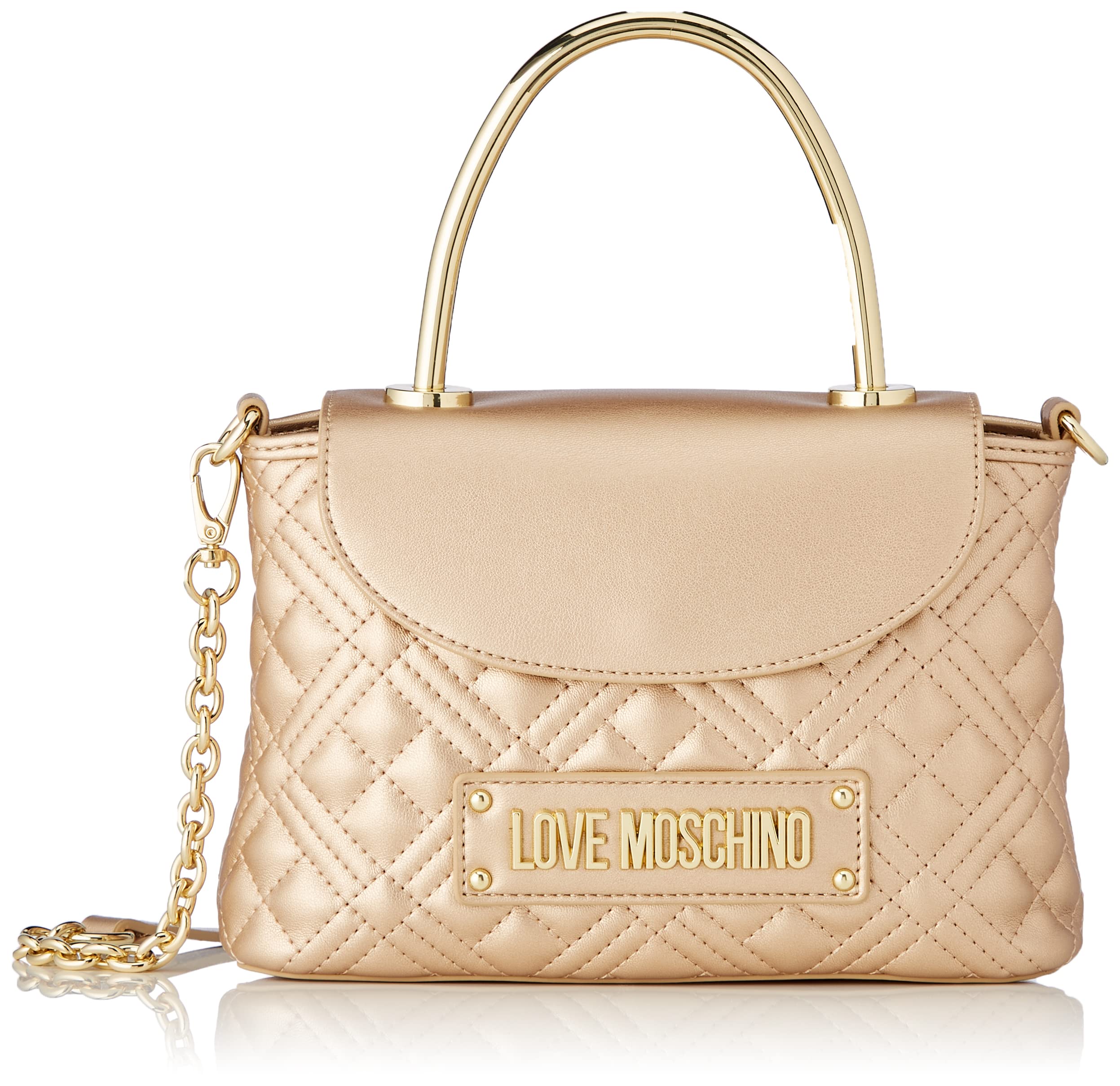 Love Moschino Damen Schultertasche, Stahlgrau