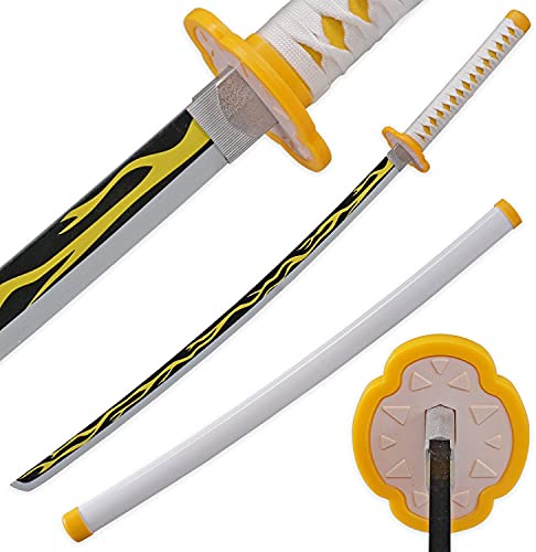 kljhld Bambus Anime Schwert Cosplay Demon Slayer Katana-Agatsuma Zenitsu Schwert Katana 103cm/40 Zoll