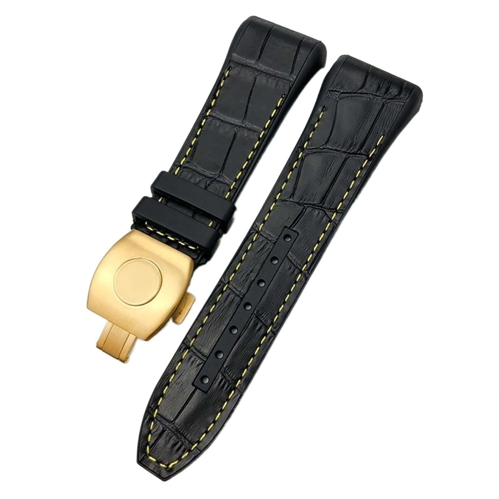 NEYENS Uhrenarmband für Franck Muller, 28 mm, Rindsleder, Silikon, Nylon-Gummi, Faltschnalle, Uhrenarmbänder für Herren, 28mm, Achat