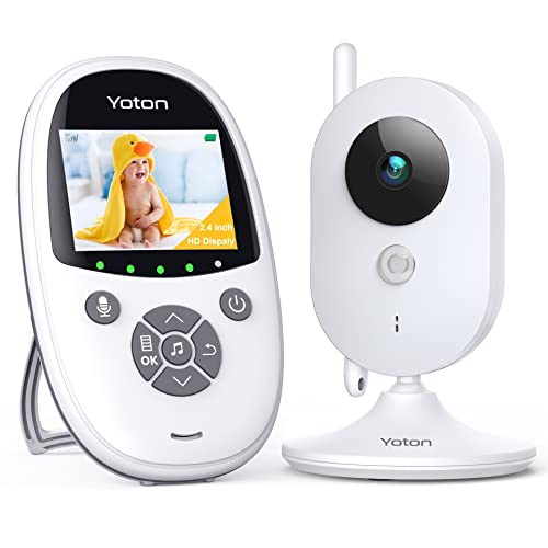 YOTON Babyphone mit Kamera, 2,4 Zoll 800mAh Babyphone, 2-Wege-Audio, Vox, 8 Schlaflieder, Nachtsicht, Temperaturüberwachung und Wiederaufladbar Bildschirm 480p