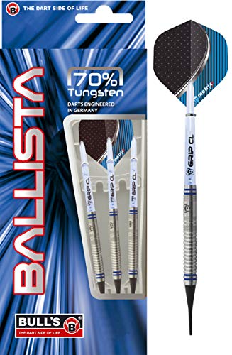 Ballista Soft Dart, sehr guter Einsteigerdart aus 70 % Tungsten, Dartset aus 3 Dartpfeilen, gradlinig & angenehmer Grip, der Dart für jedermann. Moderne Optik mit transparentem Schaft.