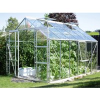 Vitavia Gewächshaus 'Jupiter 9900' 9,9 m² 254,4 x 378,8 cm 3 mm Sicherheitsglas aluminiumfarben